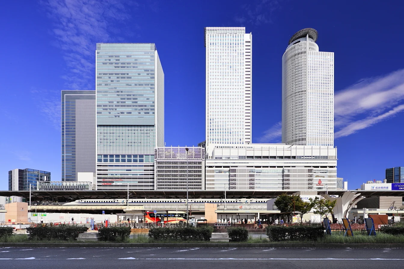 Nagoya Station towers seen from Tsubaki-cho